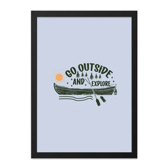 Go Outside Explore Framed Wall Art, Adventure Artwork, Outdoorsy Decor, Cabin Decor, Nature Lover Gift, Rustic Wall Art, Housewarming Gift - Tawshia