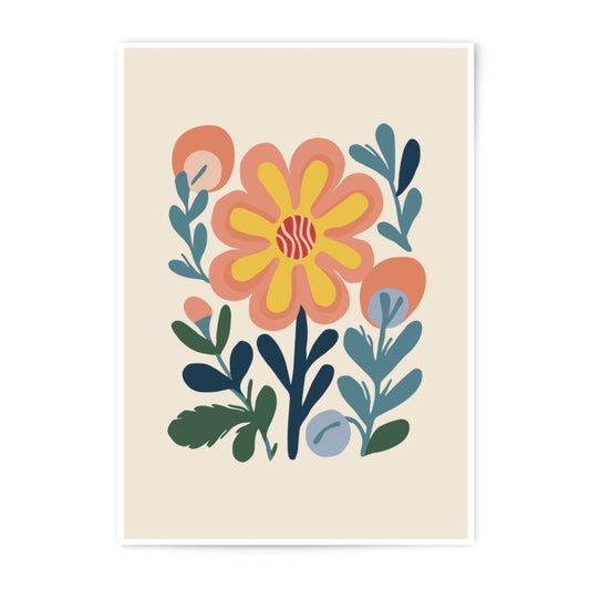 Floral Photographic Print, Flower Wall Art, Botanical Print, Retro Flower Decor, Colorful Flower Art, Home Decor, Trendy Art Print - Tawshia