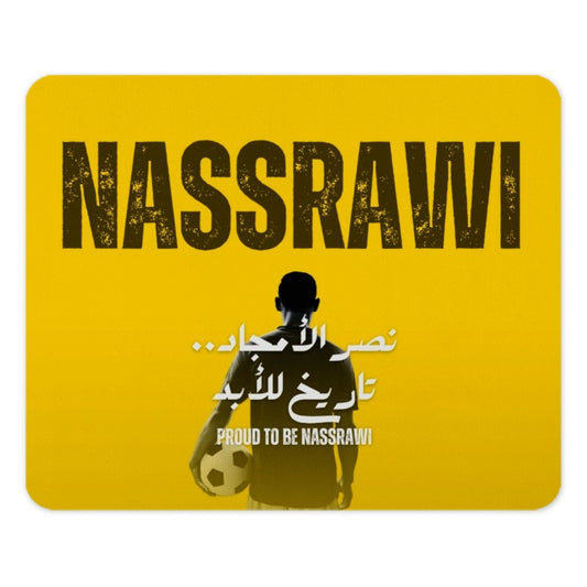 Nassrawi MousePad, Soccer Fan Gift, Saudi Arabia, Football Team, Arabic Calligraphy, Yellow Mouse Pad, Sport Gift, Desktop Decor - Tawshia