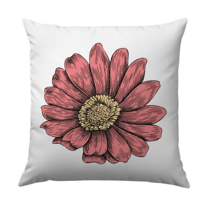 Pink Daisy Pillow, Floral Throw Pillow, Flower Accent Pillow, Botanical Cushion, Modern Home Decor, Decorative Pillows, Spring Decor - Tawshia