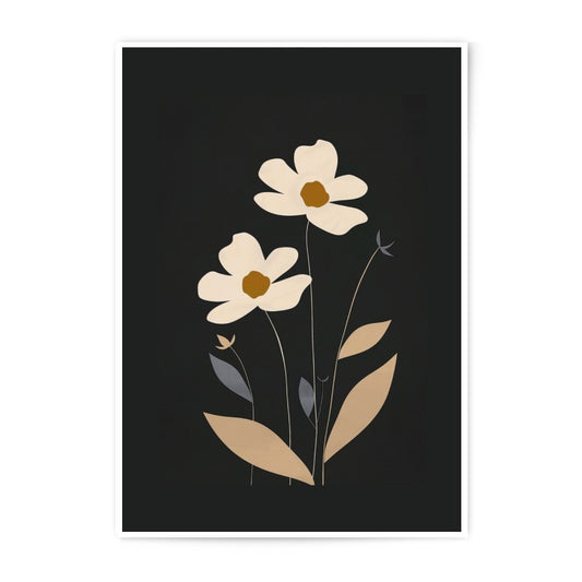 Minimalist Floral Photographic Print, Modern Flower Art, Botanical Wall Decor, Neutral Tone Print - Tawshia