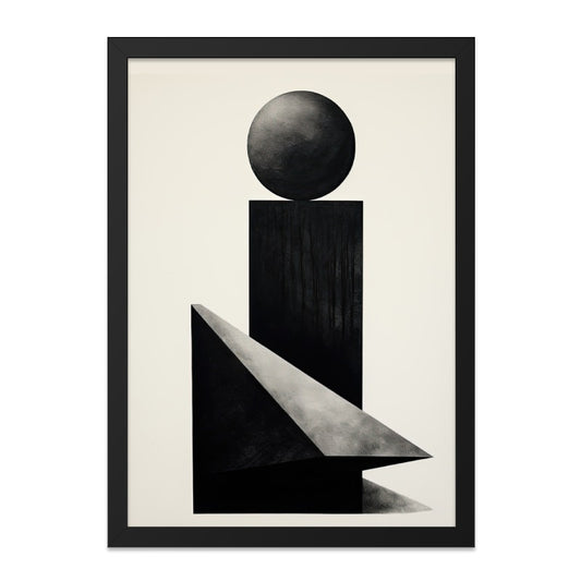 Abstract Geometric Wall Art, Modern Art Print, Black and White Shapes, Contemporary Home Decor, Minimalist Wall Decor - Tawshia