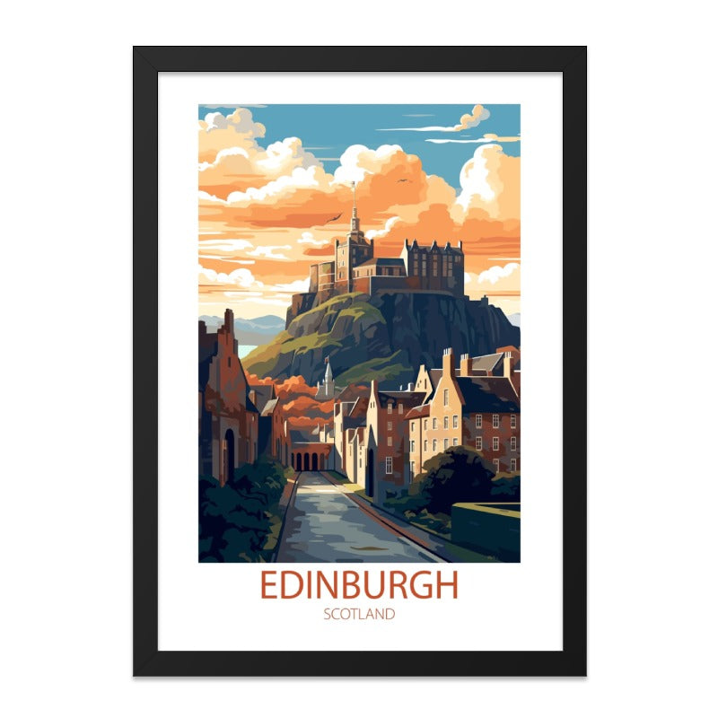 Edinburgh Scotland Wall Art, Cityscape Print, Scottish Castle Art, Travel Poster, Scotland Home Decor, Modern Wall Art, Gift Idea - Tawshia