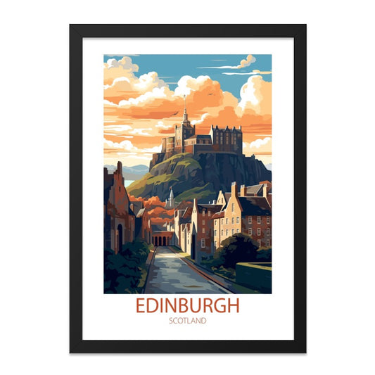 Edinburgh Scotland Wall Art, Cityscape Print, Scottish Castle Art, Travel Poster, Scotland Home Decor, Modern Wall Art, Gift Idea - Tawshia