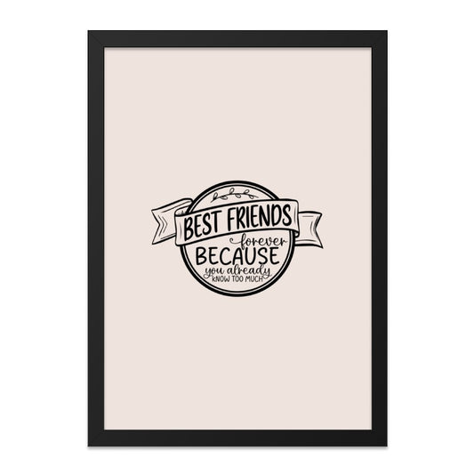Best Friends Wall Art, Forever Friends Quote, Friendship Gift Idea, Funny Friend Saying, Unique Wall Decor - Tawshia
