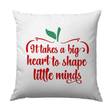 Teacher Appreciation Pillow, Big Heart Little Minds, Thank You Teacher Gift, End of Year Gift, Teacher Retirement Pillow - Tawshia