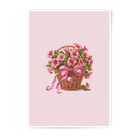 Floral Photographic Prints, Pink Flowers Art, Basket of Flowers Decor, Romantic Art, Wall Decor, Home Decor, Flower Basket Art - Tawshia