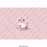 Pink Teacup Tumbler, Floral Tumbler, Elegant Tumbler, Tea Lover Gift, Gift for Her, Pink Tumbler, Flower Tumbler, Stylish Tumbler - Tawshia