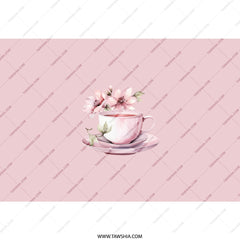 Pink Teacup Tumbler, Floral Tumbler, Elegant Tumbler, Tea Lover Gift, Gift for Her, Pink Tumbler, Flower Tumbler, Stylish Tumbler - Tawshia