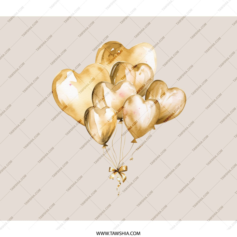 Heart Balloons BackPack, Golden Balloons, Watercolor Hearts, Cute BackPack, Backpack for Women, Backpack for Kids, Stylish BackPack - Tawshia