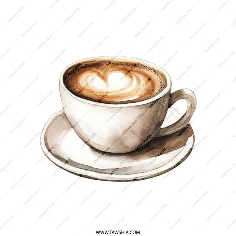 Coffee Lover Pillow, Latte Art Throw Pillow, Watercolor Coffee Cup Accent Pillow, Modern Home Decor Cushion, Coffee Themed Gift Idea - Tawshia