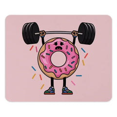 Funny Donut Mouse Pad, Weightlifting Donut, Cute Foodie Gift, Gym Humor Mousepad, Cartoon Donut Decor, Kawaii Mouse Pad, Office Decor - Tawshia