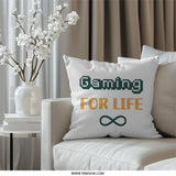 Gaming For Life Pillow, Gamer Gift, Video Game Lover Present, Cute Throw Pillow, Home Decor, Sofa Pillow, Room Decoration Pillow - Tawshia