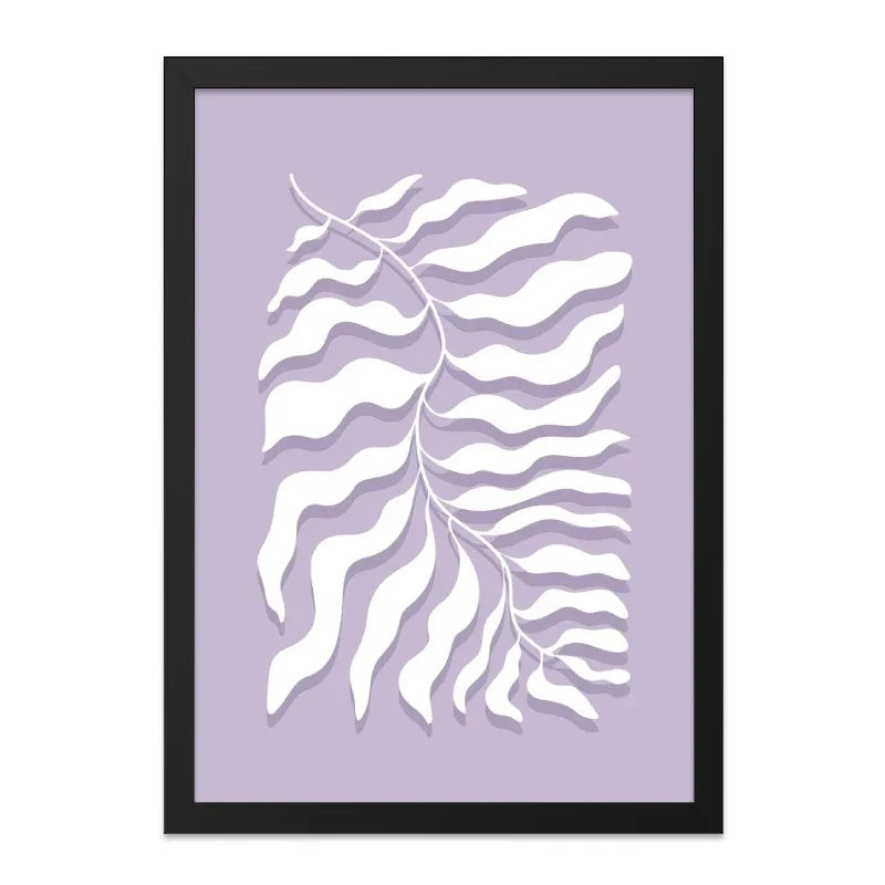 Minimalist Leaf Wall Art, Botanical Print, Modern Home Decor, Abstract Plant Art, Purple Wall Decor, Nature Inspired Art - Tawshia