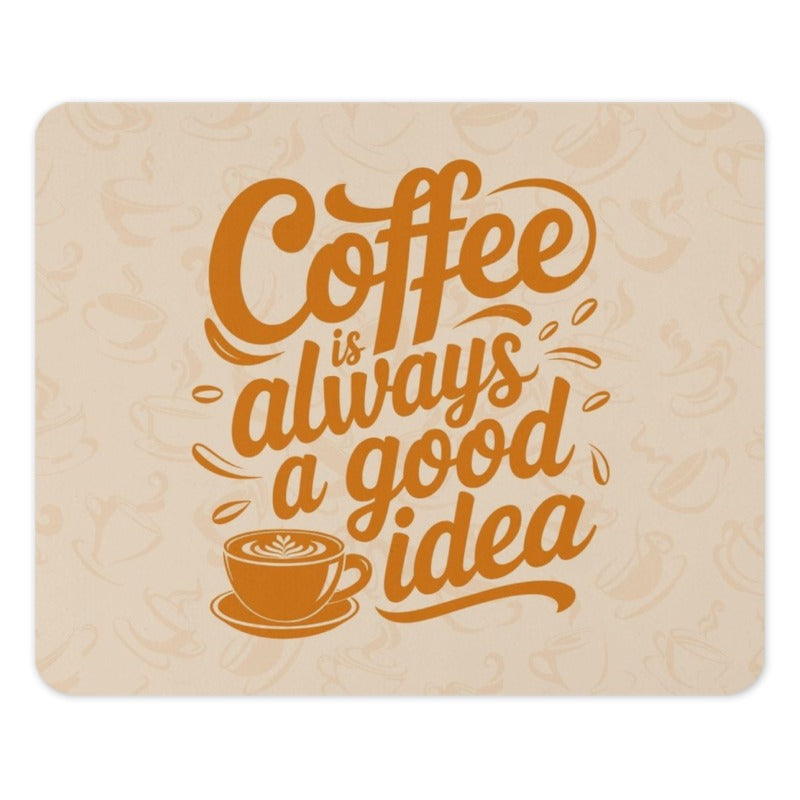 Coffee Always a Good Idea MousePad, Cute Coffee Mouse Pad, Coffee Lover Gift, Coffee Artwork Desk Mat, Trendy Desk Accessory - Tawshia