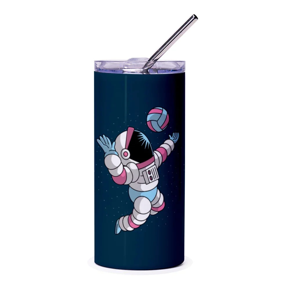 Astronaut Playing Volleyball on Fun Tumbler product type