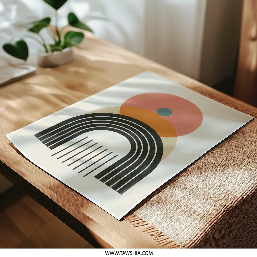 Abstract Geometric Photographic Print, Modern Art Wall Decor, Minimalist Print, Circle Arch Art Print, Home Decor, Wall Art (137) - Tawshia
