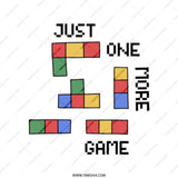 Just One More Game Tote Bag, Gamer Gift, Retro Video Game, Tetris Inspired, Fun Tote, Casual Bag, Geeky Tote, Colorful Tote Bag - Tawshia