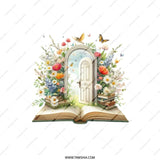 Floral Door Pillow, Book Lover Gift, Garden Gate Design, Butterfly Home Decor, Reading Nook Cushion, Spring Pillow - Tawshia