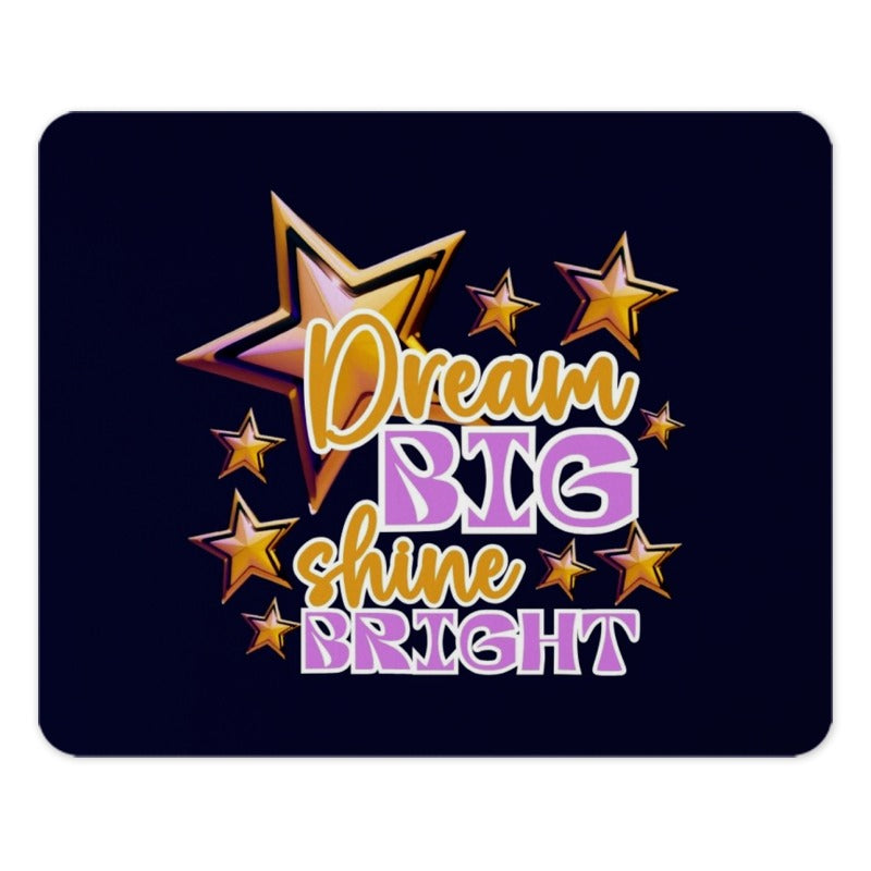 Dream Big Shine Bright Mouse Pad, Motivational Quote Desk Decor, Starry Mousepad, Office Accessories, Computer Mat, Work From Home Gift - Tawshia