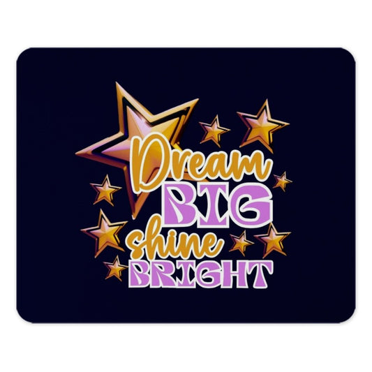Dream Big Shine Bright Mouse Pad, Motivational Quote Desk Decor, Starry Mousepad, Office Accessories, Computer Mat, Work From Home Gift - Tawshia