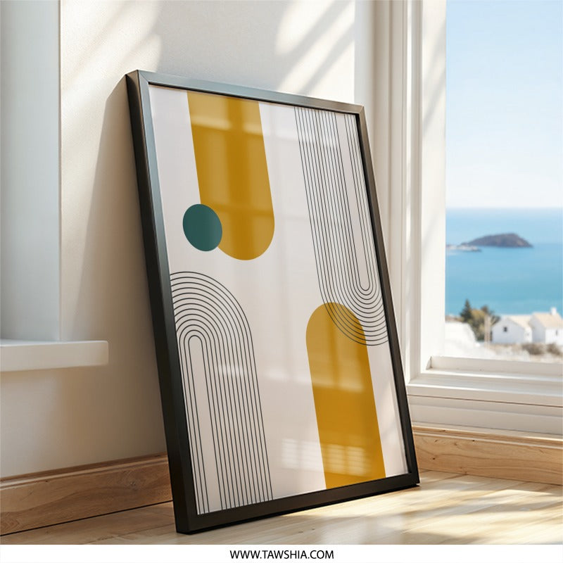 Abstract Geometric Wall Art, Modern Shapes Print, Contemporary Art Decor, Minimalist Art Print, Home Decor, Stylish Wall Art - Tawshia