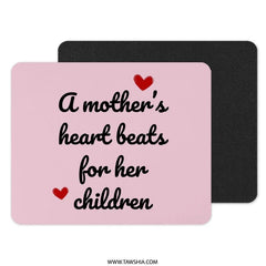 Mothers Heart Mouse Pad, Mothers Day Gift, Heart Beats For Children Mousepad, Mom Love, Office Decor, Gift For Her, Pink Mousepad - Tawshia