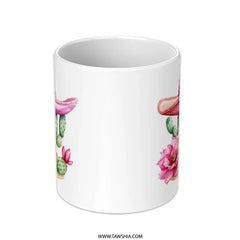 Cactus Flower Mug, Western Mug, Pink Cowboy Hat Mug, Succulent Mug, Floral Coffee Mug, Desert Mug, Cowgirl Gift, Southwestern Gift - Tawshia