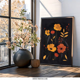 Floral Wall Art, Botanical Print, Flower Poster, Modern Art Decor, Nature Inspired Artwork, Elegant Home Decor, Poppy Wall Art - Tawshia