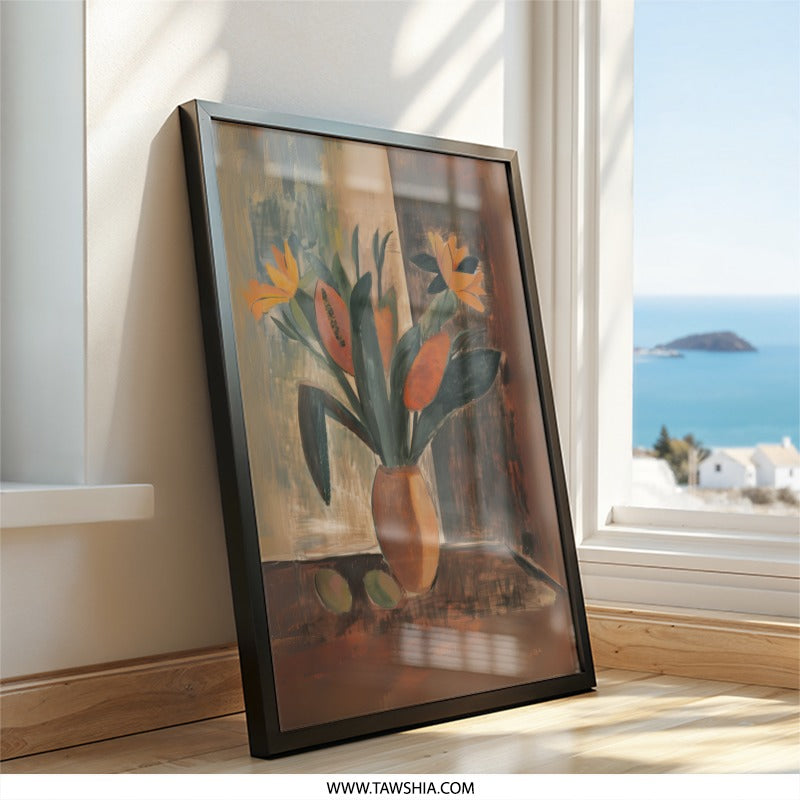 Floral Still Life Wall Art, Flower Bouquet Painting, Abstract Botanical Print, Modern Home Decor, Unique Wall Decor Art - Tawshia