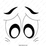 Sad Eyes Pinback Button, Cartoon Face Badge, Emotion Pin, Express Yourself Button, Emo Aesthetic, Goth Accessories, Trendy Button - Tawshia