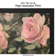 Pink Roses Wall Art, Floral Print, Botanical Wall Decor, Flower Painting, Elegant Home Decor, Romantic Gift, Anniversary Gift - Tawshia