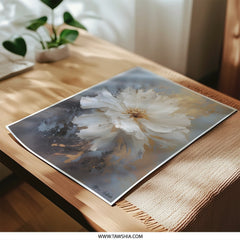 White Flower Photographic Print, Floral Art, Elegant Wall Decor, Botanical Print, Modern Home Decor, Flower Painting Print, Gift Idea - Tawshia