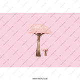 Pink Mushroom Tree Tumbler, Whimsical Design Tumbler, Nature Inspired Drinkware, Travel Mug, Stainless Steel Tumbler with Straw - Tawshia