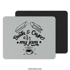 Books and Coffee Mouse Pad, My Jam Mousepad, Book Lover Gift, Coffee Lover Gift, Study Accessories, Office Decor, Desk Accessories - Tawshia