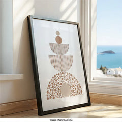 Geometric Wall Art, Modern Wall Decor, Abstract Art Print, Minimalist Home Decor, Neutral Tones Art, Boho Wall Art, Stylish Wall Decor - Tawshia