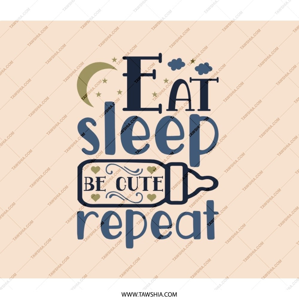 Eat Sleep Be Cute Backpack, Aesthetic Backpack, Novelty Backpack, Stylish Bookbag, Gift For Her, Everyday Backpack, Unique Design Bag - Tawshia