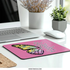 Butterfly Storm MousePad, Inspirational Quote, Floral Desk Decor, Office Accessories, Unique Mouse Pad Design, Gift Idea - Tawshia
