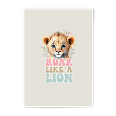 Lion Cub Photographic Prints, Roar Like a Lion Nursery Art, Baby Animal Wall Decor, Cute Animal Posters, Kids Room, Childrens Decor - Tawshia