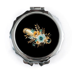 Floral Telescope Pocket Mirror, Stylish Makeup Mirror, Cute Handbag Mirror, Trendy Gift for Astronomers, Travel Mirror, Gift for Her - Tawshia