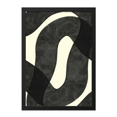 Abstract Wall Art, Black and Cream Painting, Modern Art Print, Contemporary Home Decor, Minimalist Artwork, Stylish Wall Hanging - Tawshia