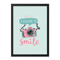 Camera Wall Art, Smile Wall Decor, Inspirational Art Print, Cute Gift Idea, Positive Affirmation, Home Decor, Photo Lover Gift - Tawshia