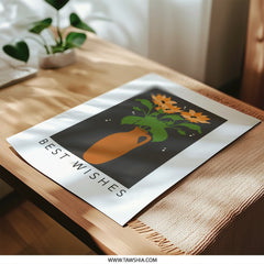 Best Wishes Photographic Print, Flower Vase Art Print, Minimalist Wall Decor, Housewarming Gift, Modern Art Print, Floral Still Life - Tawshia