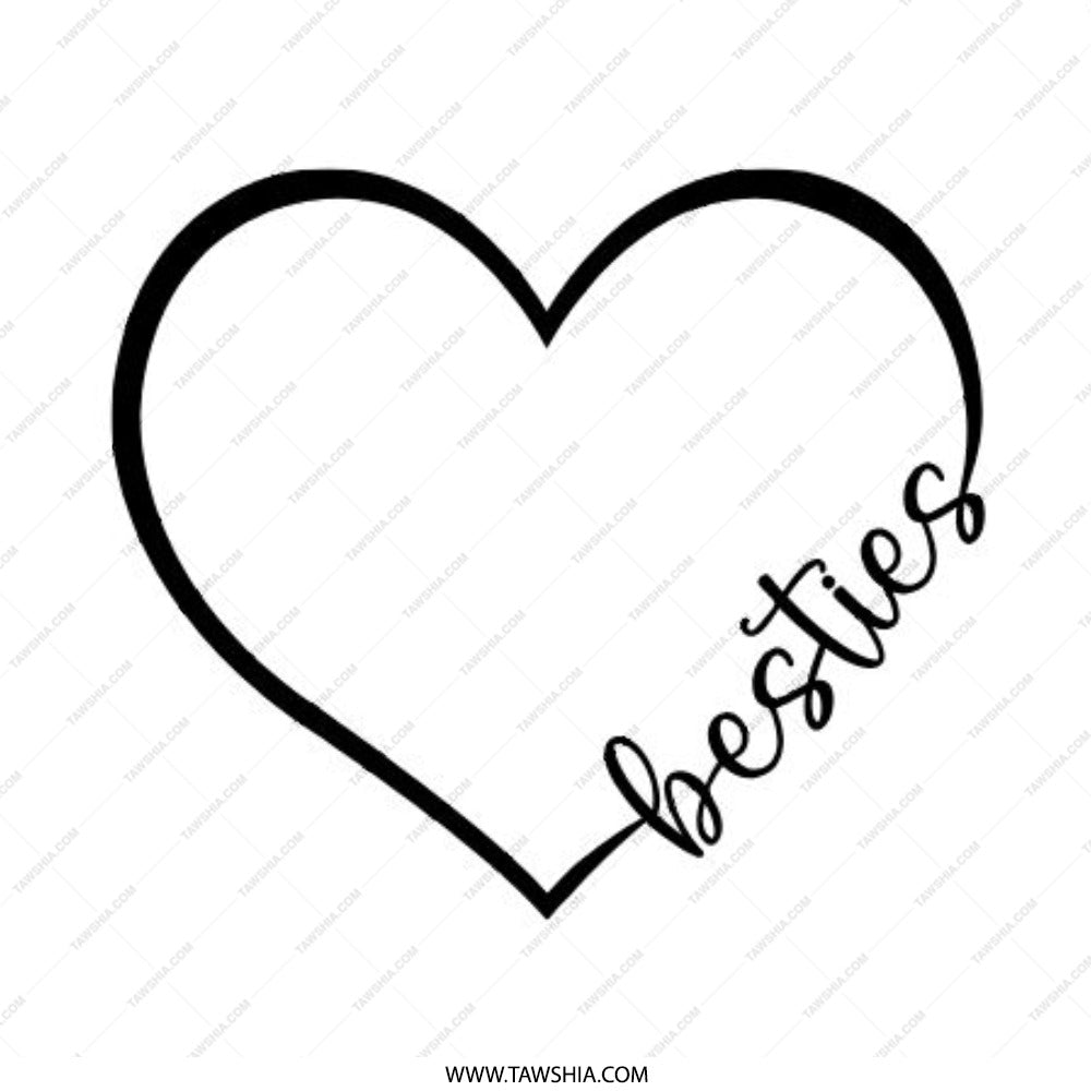 Besties Heart Pinback Button, Friendship Gift, Best Friend Present, Cute Bestie Accessory, Gift for Friend, Bestie Button - Tawshia