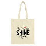 Shine Again Tote Bag, Motivational Quote, Positive Vibes Gift, Everyday Carry Bag, Trendy Tote Bag, Gift for Her, Encouragement Present - Tawshia