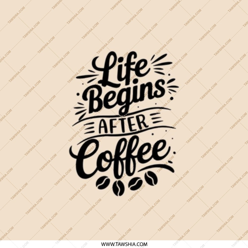 Coffee Lover Pocket Mirror, Funny Coffee Quote, Life Begins After Coffee, Gift for Her, Cute Portable Mirror, Trendy Makeup Mirror - Tawshia