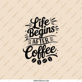 Coffee Lover Pocket Mirror, Funny Coffee Quote, Life Begins After Coffee, Gift for Her, Cute Portable Mirror, Trendy Makeup Mirror - Tawshia