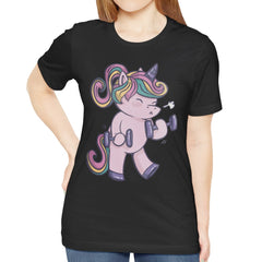Adorable Unicorn Lifting Weights Graphic Tee product