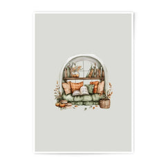 Reading Nook Photographic Prints, Cozy Window Seat Art, Book Lover Gift, Autumn Decor, Fall Themed Prints, Home Library Wall Art - Tawshia