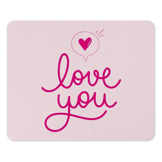 Love You Mouse Pad, Heart Design, Valentine's Gift, Office Decor, Cute Mousepad, Pink Desk Accessories, Gamer Mouse Pad, Trendy Mousepad - Tawshia